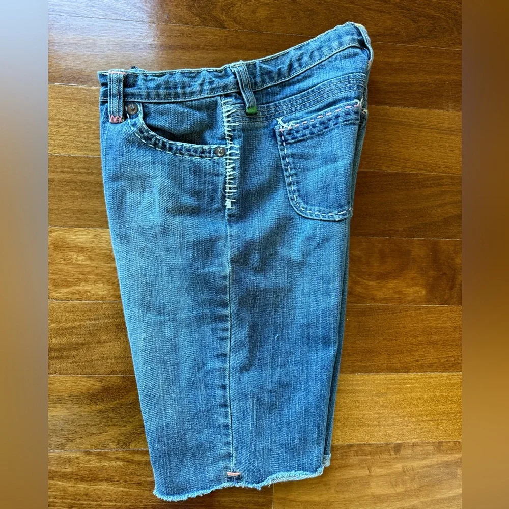 Gap Girls Bermuda Denim Blue Jean Shorts Size 12 Plus Adjustable Waist